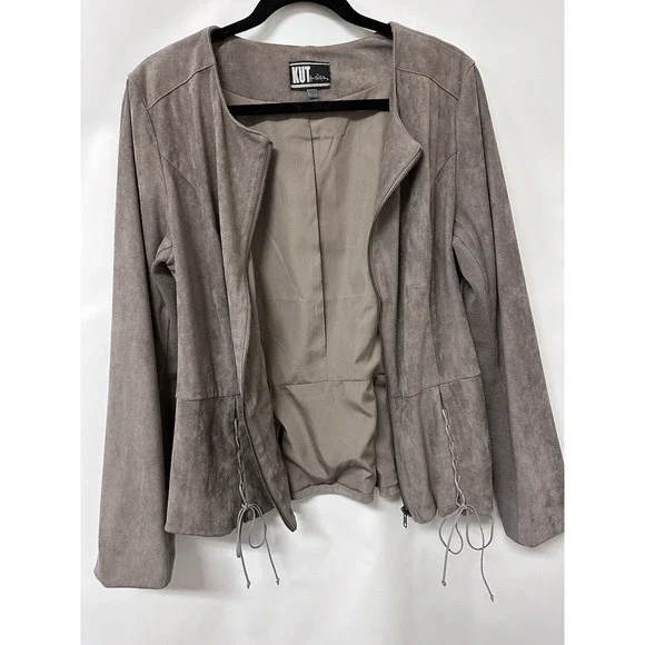 Kut From The Kloth Faux Suede Woman's Zip Jacket  ‎ (0065) - Picture 7 of 14